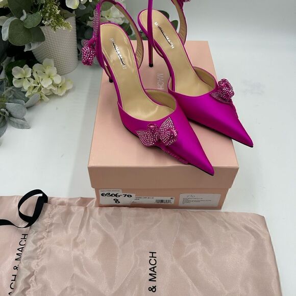 Women’s mock and mock satin crystal embellished pumps, 95 mm size 38 made Italy - Picture 4 of 8